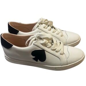Kate Spade Fez Action Nappa Calf Opt White/Black Women's Sneakers, 11 B